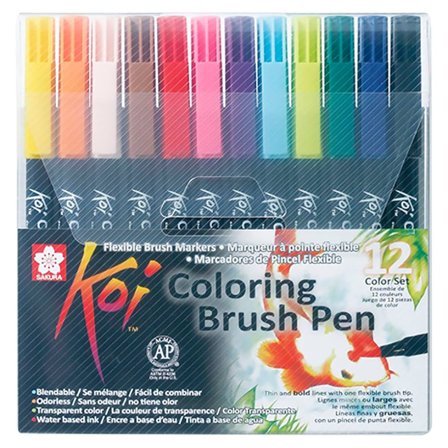 Koi Colouring Brush Pen 12-set