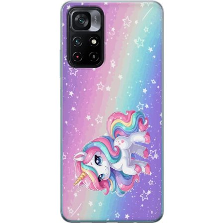 Yhteensopiva Puhelinkuori Xiaomi Poco M4 Pro 5G Stitch polaroid-kehyksissä sinisillä pastellisävyillä ja suloisilla ilmeillä kollaaseissa sydämillä