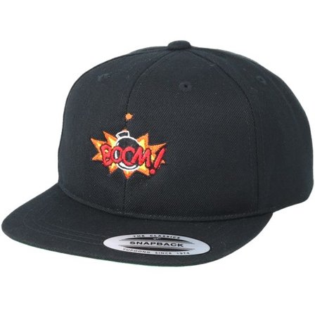 BOOM - Svart snapback Keps - Kids Boom Logo Black Kids Snapback @ Hatstore