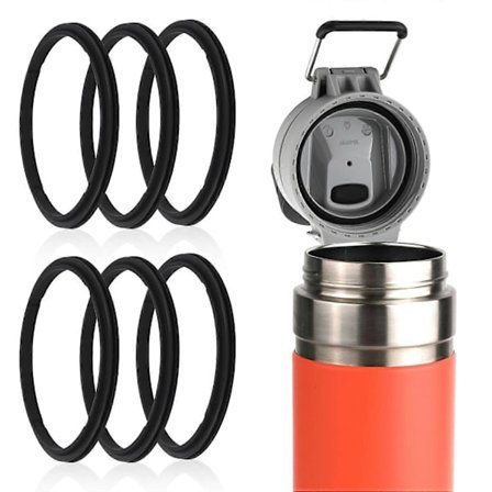 6 st Vattenflasklockspackning, Silikon Vattenflaska Tätningsring Ersättning Glas (FMY)