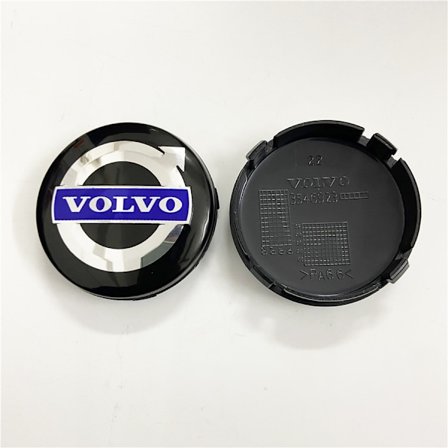 ABS-plastdeksel for Volvo navkapsel VOLVO Volvo navkapsel-logo 64mm - Volvo blå og svart (firepakning)