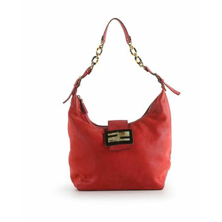 Fendi Vintage Fendi Red Leather Forever Hobo Taske Rød, Dame Vintage Tasker, Størrelse: ONE Size