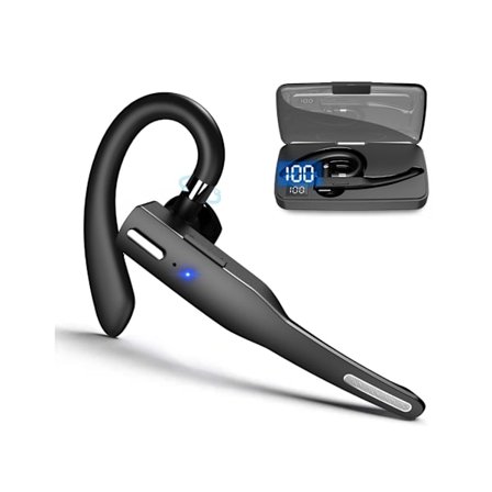 Bluetooth-headset för mobiltelefon, Bluetooth-headset kompatibelt med Android-telefoner och Iphone. Svart YEMAESRE