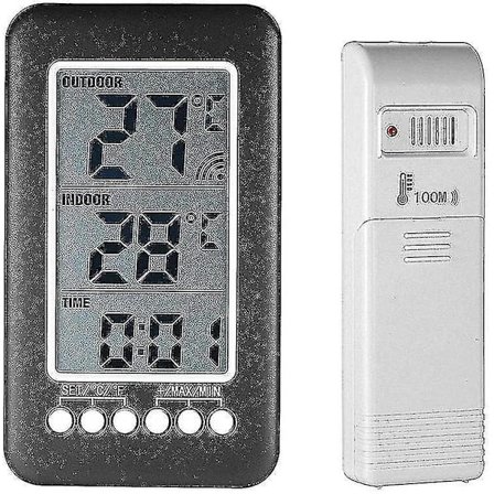 Trådløs Indendørs/Udendørs Termometer Ur Vejrstation