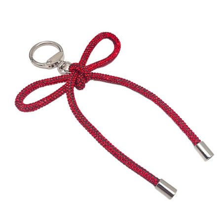 Trendy Rhinestones Tau Bowknot Nøkkelring Blendende Bowknot Anheng Nøkkelring Charm med Rhinestones for Håndveske Dekor