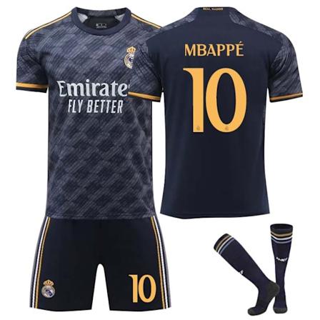 23-24 Real Madrid udebane nr. 10 Mbappe Børne- og voksenfodboldtrøje Træningstøjssæt No.10 Mbappe M