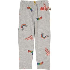 Oii Grey Melange Figures GOTS Leggings 98/104 cm - Bottoms - 98/104 cm - Grey