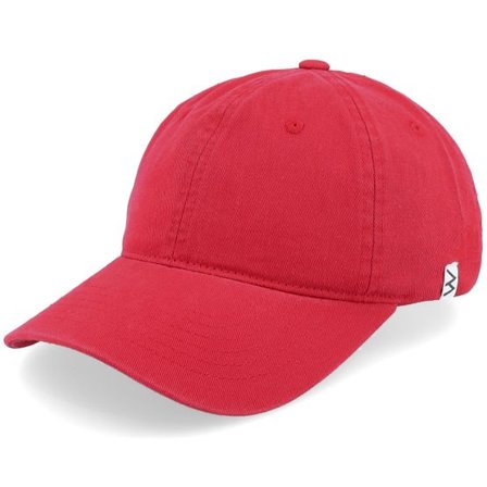 Wei - Röd unconstructed Keps - Wai Washed Red Mom Cap @ Hatstore