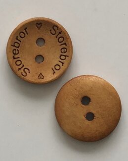Träknapp Storebror 18 mm ljusbrun