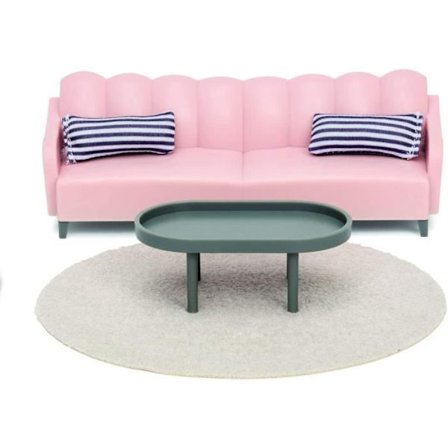 Vardagsrumsset - LUNDBY - 60-3065-00 - Elegant soffa - Smart soffbord - Rund matta ingår