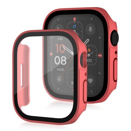 Apple Watch Series 8 (45mm) frosted cover with tempered glass - Red