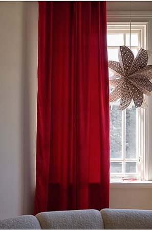 Jotex - Fluwelen Gordijn 1 Lengte Donkerrood Donkerrood - SAVANNAH - Koop Fluwelen gordijnen bij Jotex