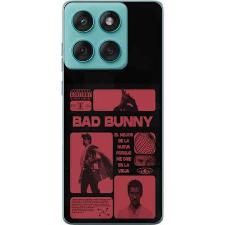 Yhteensopiva Puhelinkuori Motorola Edge 60 Fusion Bad Bunny NFL-inspiroima kilpi logo, jossa on amerikkalainen jalkapallo ja tähtiä