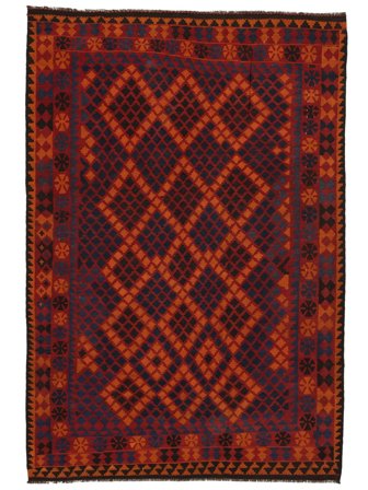 Hand Woven Kilim Maimane Rug 212X312 Wool Dark Red/Black