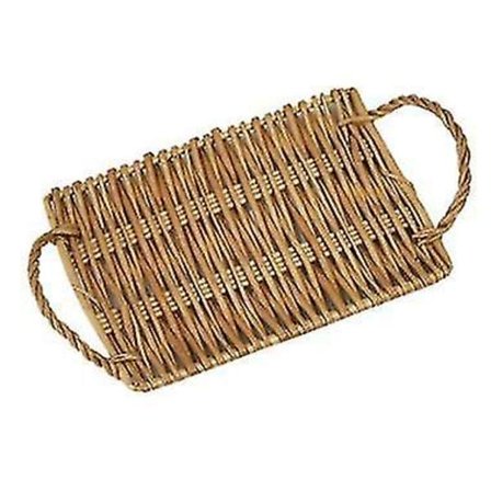 Flettet Rattan Oppbevaringsbrett Kvadratisk Form Håndvevd Kurv
