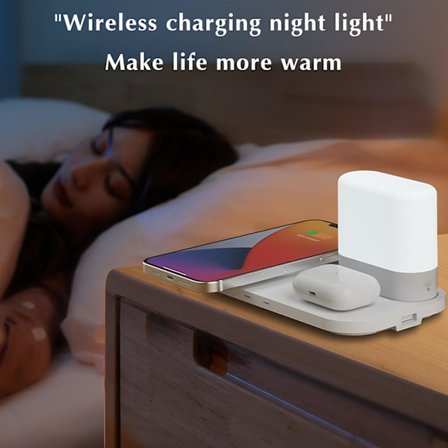 Atmosfære nattlys trådløs lader smart kreativ nattbord multifunksjonell bordlampe