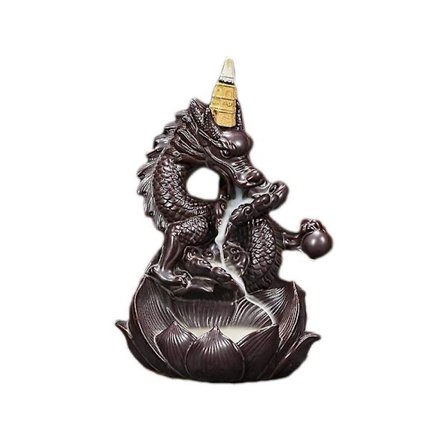 Rökelse Vattenfall Brännare Handgjord Drake Design Keramik Rökelsehållare För Hemmakontor Dekor, Yoga Meditation