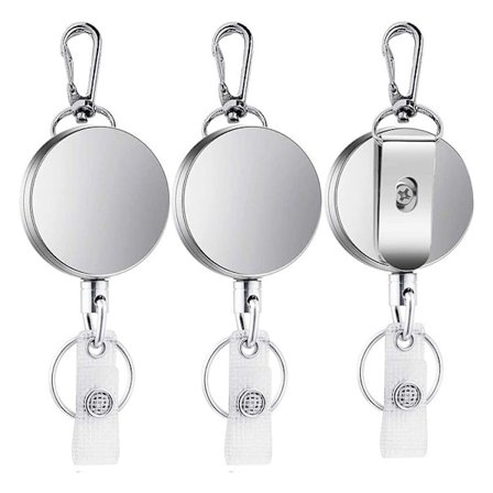 [COQQ] 2 innfellbare nøkkelringer, innfellbare tyverisikringsklemmer - innfellbar dokumentholder - bilnøkkelring - anti-tap