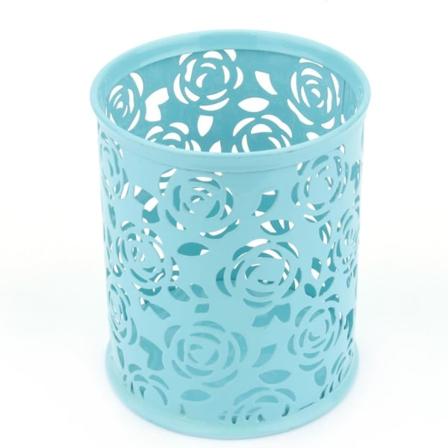 Metal Penneholder, Hul Rose Blomster Mønster Penneholder, Skrivebord