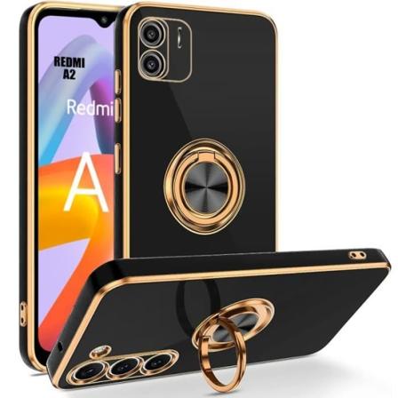 Ringetui til Xiaomi Redmi A2 Black Luxury Fashion Shockproof Blød TPU