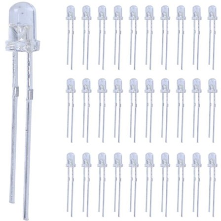 80 stk. 3mm Hvide LED Lysdioder Lampe DC 2.5V-3V