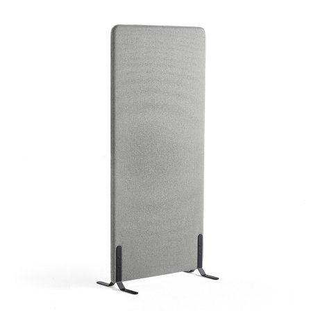 Raumteiler ZONE, 1700x800x46 mm, Stoff Etna, schwarze Beine, hellgrau