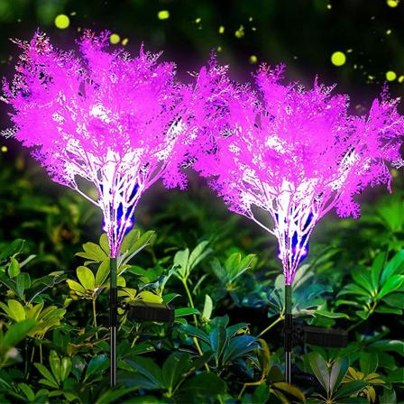 Solblomster, 2-pakke hagelys solcelledrevet Ip65 vanntett