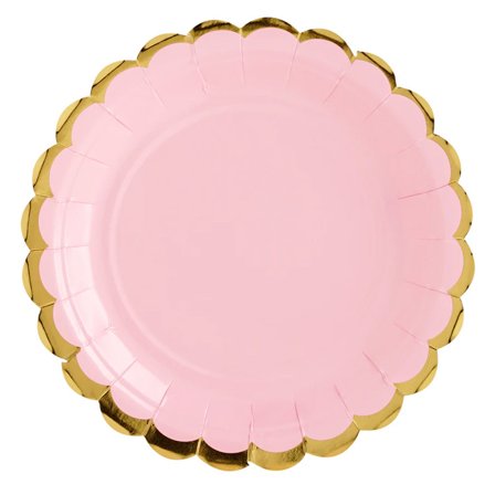 Lyxig Pappersassiette Ljusrosa 18cm 6-pack