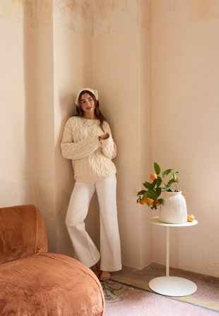 BUBBLEROOM - Cable Knitted Sweater - Offwhite