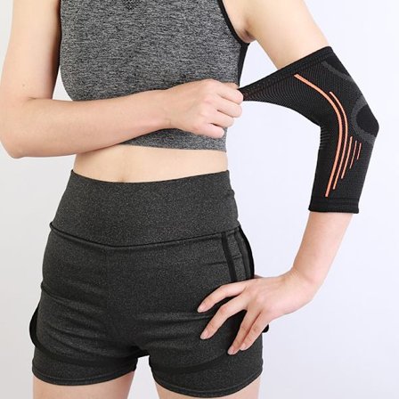 Sett med 2 albuebeskyttere med stropp og kompresjonseffekt for senebetennelse