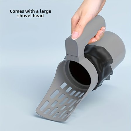 Stor Kapasitet Dobbel Rom Kattesandspade med Integrert Sandrist - Kraftig To-i-Ett Scoop & Avfallsoppsamler, Luktkontrollsystem