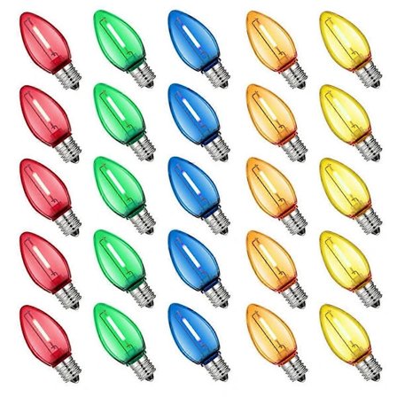 (pow yeah!) 25 stk. Farget LED-plastlampe for festdekorasjon, knusesikker flerfarget minilampe for høytider