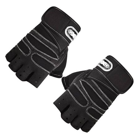 Menn Halv Finger Vektløfterhansker Svart M Sport Fitness Sykling Utendørs Gym Håndleddsbeskyttelse