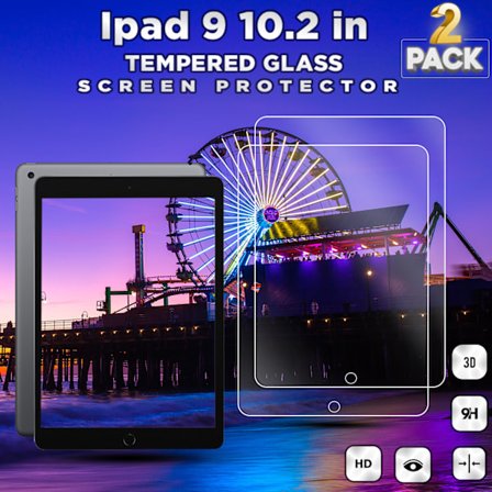 2-Pack APPLE IPAD 9 (10.2 INCH) Skærmbeskyttelse - Hærdet Glas 9H - Super kvalitet 3D
