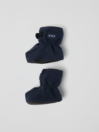 Polarn O. Pyret - Windproof fleece booties for baby - 13|15 - Childrenswear - blue