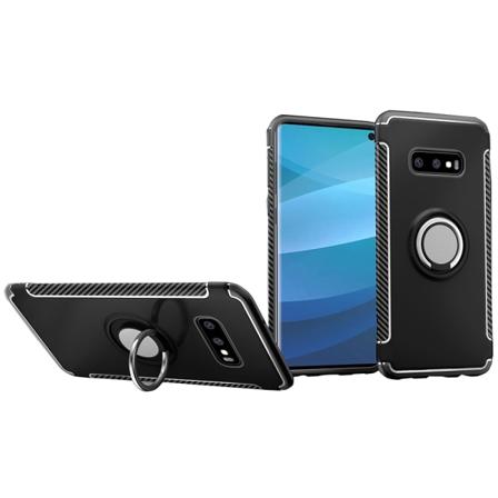 Skal med Ringhållare - Samsung Galaxy S10 Plus Svart
