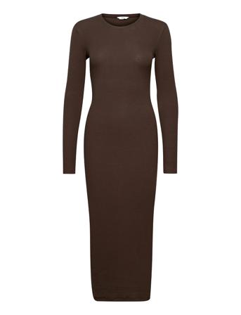 Enally Ls Dress 5314 Knälång Klänning Brun Envii