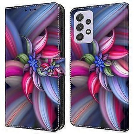 Lommeboketui til Samsung Galaxy A52 4G/5G/A52s 5G, PU-Lær Stativ 3D Mønstertrykk Telefondeksel (Fargerike Blomster)