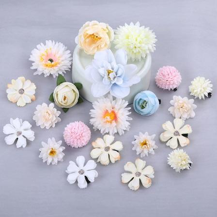 CDQ 21-pack konstgjorda blomma hårklämmor Bröllopsfest