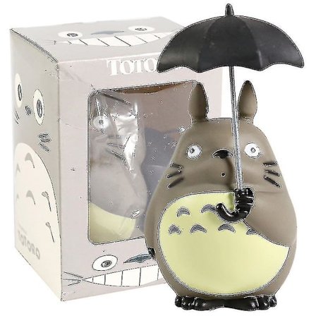 Miyazaki Hayao Min Nabo Totoro Med Paraply PVC Figur Samlemodell Leke Totoro Boks