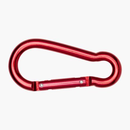 Biltema - Karabinkrok aluminium 10 x 100 mm rød