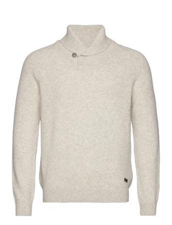 Barbour Gurnard Dockshawl Sweat Strikket Trøje V-hals Creme Barbour