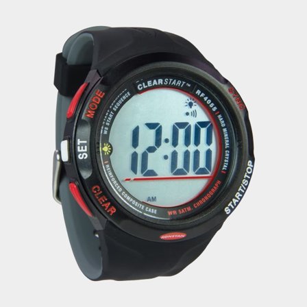 Jachtařské hodinky Ronstan Clear Start, analogové, Ø43 mm, 10 ATM, červené/černé