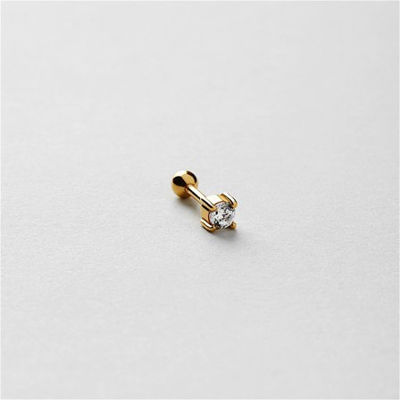 Bling Piercing (M) - 24K Guldpläterat Sterling Silver - Safira