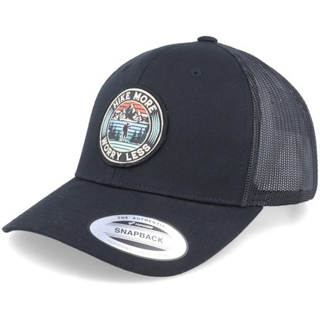 Wild Spirit - Schwarz trucker Cap - Hike More Worry Less Patch Black Trucker @ Hatstore