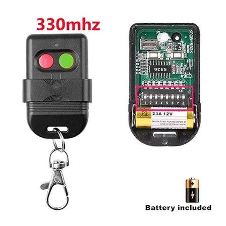 8 Dip Switch 330Mhz Smart Kopi Fjernkontroll Fiksert Kode 2 CH Duplikator for Port Garasjeportåpner eller Alarmsystem