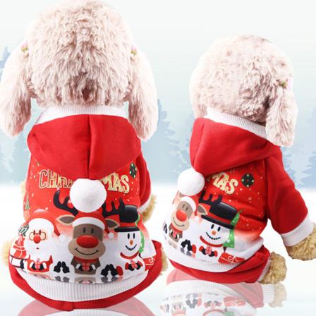 Lemmikkien vaatteet Neljä jalkaa Joulu Hirvi Fleece Syksyn ja talven villapaita koiran kissa Elk snowman xl