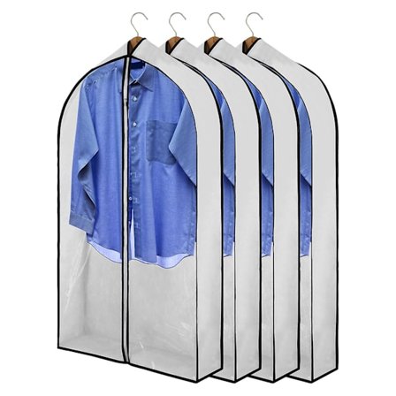 39 tommer Garment Bags til at hænge tøjopbevaring med klart cover til at hænge flere tøj i skabet opbevaring rejse, lynlåsåbning til at hænge BY