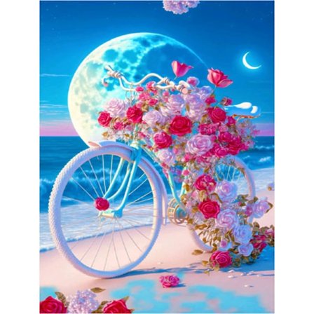 1 kpl Pink Bicycle -timanttimaalaus aikuisille, 5D timanttimaalaus