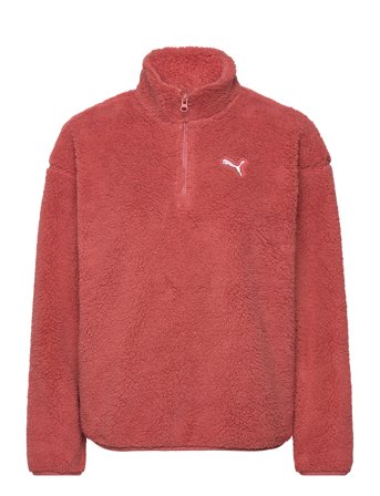 PUMA Ess Elevated Comfort Half-Zip Sherpa Crew - Red - L